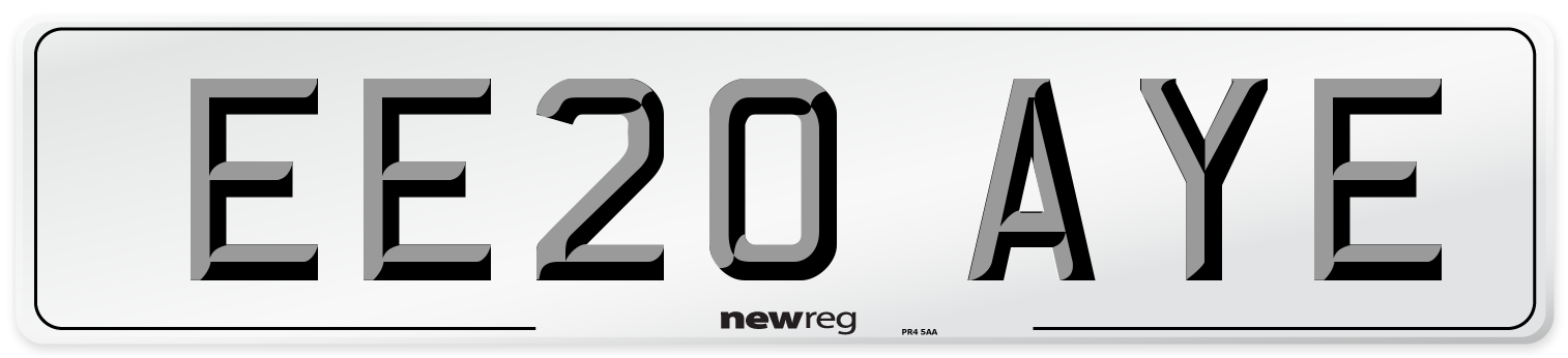 EE20 AYE Number Plate from New Reg